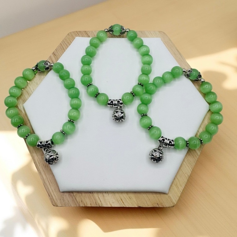 Green Chrysoberyl Handmade Crystal Bracelet - lot of 3